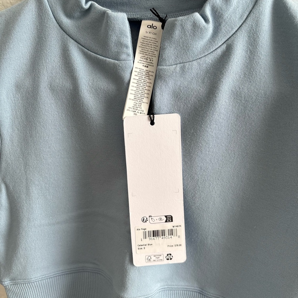 NWT ALO Yoga Seamless Winter Warm Cropped Plush short sleeve SM - Picture 5 of 9